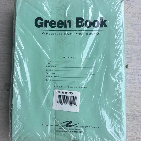 Pack of 50 Roaring Spring Green Book Recycled Examination 11” x 8.5" - Picture 3 of 3